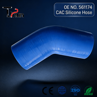 Tuyau en silicone CAC renforcé en polyester 4 plis 561174, tuyau en silicone pour turbocompresseur haute température, pour camions lourds