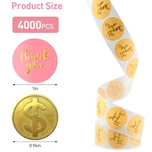 Round Gold Foil Stickers Roll Self Adhesive Small Business Packaging Seals For Birthday <b>Gift</b> <b>Envelopes</b> - Product Image 3
