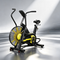 Bicicleta de Ejercicio Comercial con Resistencia por Aire y Brazos Móviles, Monitor LCD para Entrenamiento Cardiovascular de Cuerpo Completo HIIT