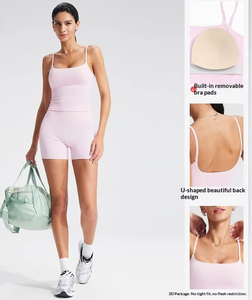 Top de Yoga Europeo Americano para Mujer, Tejido Transpirable con Sensación de Segunda Piel, Ajustado, con Diseño en la Espalda y Almohadillas en el Pecho, Top Deportivo - Product Image 4