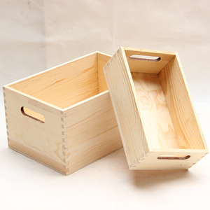 Caja de almacenamiento de madera maciza con asas, capacidad de 20L, para herramientas y artículos varios, organizador de escritorio - Product Image 2