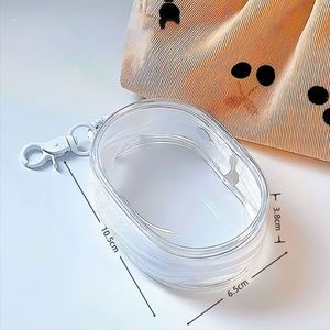 Zipper Clear Figure Display <b>Bag</b> with Keychain Lightweight Transparent PVC Storage <b>Bag</b> <b>Mini</b> Data Cable Charger Storage <b>Bag</b> - Product Image 4