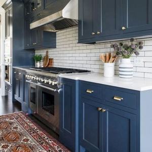 מוצק עץ אמריקאי סטנדרטי ממוסגר כחול שייקר מודרני מטבח ארון - Product Image 2