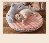 Lit pour animaux de compagnie de luxe, grand format, pour chat et chien, vente en gros, apaisant, rose, personnalisé, grand lit donut pour animaux de compagnie, pour chats d'intérieur