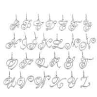 В Стиле Хип-хоп ювелирные изделия ожерелье сплава со вставками из горного хрусталя циркона пользовательское имя курсивных букв A-Z кулон теннис кубинская цепь ожерелье