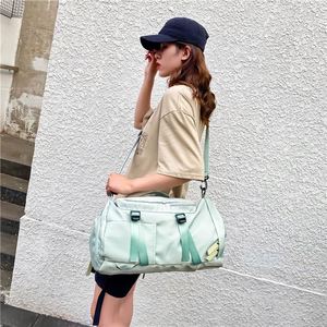 Échantillon gratuit, sac de sport personnalisé à grande capacité, sac de voyage à carreaux, compartiment pour chaussures, sac de sport - Product Image 5
