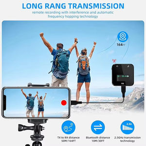 M32S Microphone à affichage numérique Écran LCD Second Microphones Adaptateur de micro sans fil avec kit de bâton d'entrevue en plastique - Product Image 5