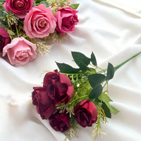 Offre Spéciale – Bouquet de Roses Artificielles Modernes et Réalistes en PE, Fait Main, Rouge, pour Mariage, Saint-Valentin, Décoration de Fête, Durable