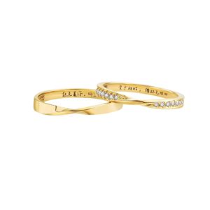 Anillo De Acero Inoxidable Gold Plated Adjustable Open <b>Couple</b> <b>Ring</b> Wedding Jewelry Irregular Zirconia <b>Ring</b> Mobius <b>Couple</b> <b>Rings</b> - Product Image 5