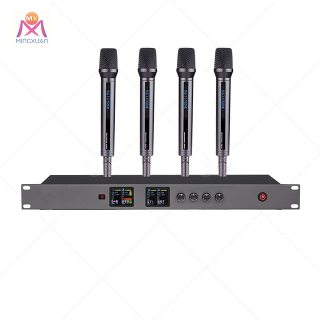 UHF Wireless Microphone Charging Handheld  Professional Digital System Four Channel Conference