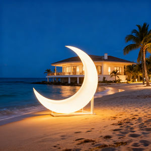 Lampe solaire à LED <span class=keywords><strong>demi</strong></span>-<span class=keywords><strong>lune</strong></span> à changement <span class=keywords><strong>de</strong></span> couleur RGB, étanche IP65, à intensité variable, pour Halloween, Noël, meubles <span class=keywords><strong>de</strong></span> jardin, extérieur - Product Image 3