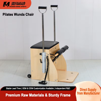 Chaise de stabilité Pilates en bois d'hévéa, structure robuste, revêtement en microfibre épaisse, ressorts améliorés pour studio de yoga, entraînement à domicile