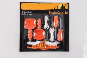 Ensemble d'outils de sculpture de <span class=keywords><strong>citrouille</strong></span> en acier inoxydable ultime et durable de 15 pièces, comprenant des scies et des gabarits pour des créations d'Halloween effrayantes - Product Image 5