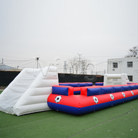 Terrain de football gonflable géant personnalisé, qualité commerciale, PVC certifié, arène de jeu de football aquatique sécurisée pour événements en plein air