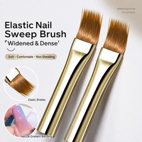 Ensemble de 3 pinceaux à ongles en acrylique dépoli avec logo personnalisé, multifonctionnels, pour liner, grader et estomper, pour manucure dégradée, salon et design DIY