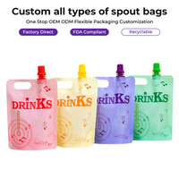 Pochette souple personnalisée, écologique, rechargeable, en plastique, de qualité alimentaire, certifiée UE, avec bec verseur, pour lait, purée, boisson, huile, shampoing
