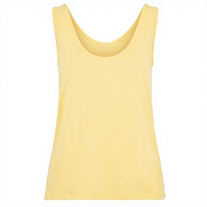 Camiseta sin Mangas Casual de Verano para Mujer, Talla Grande, Color Amarillo Sólido, Cuello Redondo, Ecológica, Transpirable, de Secado Rápido, de Algodón y Poliéster, Marca Ever Glow - Product Image 1