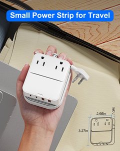 ปลั๊กพ่วงไฟฟ้า 6 ฟุต 4 ช่องเสียบ AC 4 พอร์ต USB ป้องกันไฟกระชาก สถานีชาร์จแบบประหยัดพลังงานสำหรับแล็ปท็อป - Product Image 5