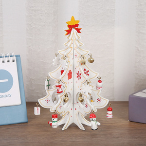 <strong>Christmas</strong> Gift 3D Wooden Modern <strong>Christmas</strong> Tree Ornament Mini Holiday Craftwork <strong>Window</strong> <strong>Display</strong> Piece - Product Image 3