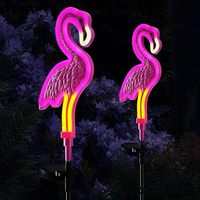 Statues de flamants roses en métal pour l'extérieur Oniya, sculptures d'oiseaux rustiques imperméables pour la pelouse, le bassin, la cour, la décoration paysagère extérieure