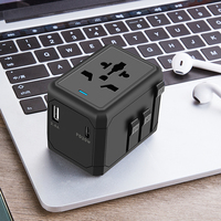 Pengisi daya dinding perjalanan untuk telepon US AU EU UK colokan semua dalam satu Universal adaptor perjalanan dengan USB C PD 20W adaptor pengisian cepat