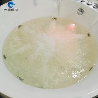 Baignoire Balnéo à Jets Hydromassage Ronde Autoportante pour 1 Personne, Effet Vague, à Bas Prix