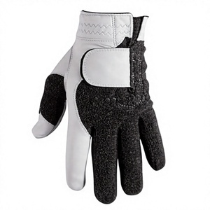 Guante de Golf para Mano Izquierda, Cuero Genuino, Negro y Blanco, Antideslizante, Cierre de Gancho y Bucle, Unisex, para Deportes, Sin Protección Antideslizante - Product Image 1