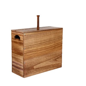 Portarrollos de Papel Higiénico de Madera para Baño, Gran Capacidad, con Tapa, Caja de Almacenamiento Giratoria, Diseño Rústico, Rectangular, Independiente - Product Image 5