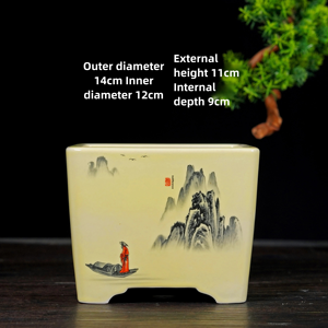 Vasi Quadrati in Ceramica Smaltata di Alta Qualità per Esterni, Impermeabili, per <span class=keywords><strong>Fiori</strong></span> e Piante, Ideali per Giardino - Product Image 2