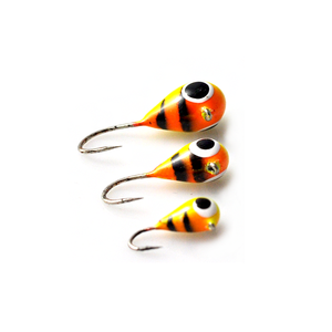 Fish king — appât pour <span class=keywords><strong>la</strong></span> pêche sur glace, leurre pour attraper des poissons, matériel pour pêcher les bars, les truites, les perches, couleur jaune or, avec triple hameçon - Product Image 1