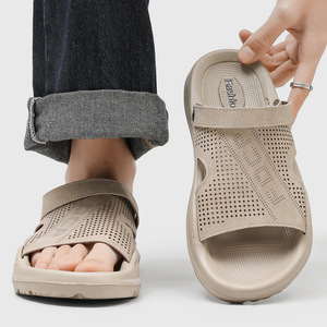 Sandalias individuales bordadas para hombre, impermeables y antideslizantes, negras, para uso en exteriores, verano 2026 - Product Image 5