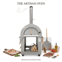 Four à pizza extérieur en acier inoxydable OEM, au bois/gaz, avec briques réfractaires BTU pour cuisine de jardin modulaire