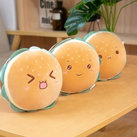 Vente en gros de petits hamburgers en peluche pour enfants mignons jouet d'oreiller doux rembourré PP coton remplissage techniques lavées cadeau à faible soulagement du stress