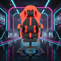 Chaise de jeu PC ergonomique en PVC, design pliable de haute qualité, système de soutien lombaire, pour jeux et loisirs
