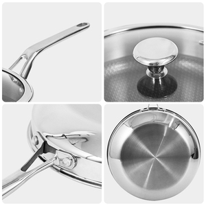 Poêle à frire écologique en acier inoxydable 9 pièces revêtement en nid d'abeille antiadhésif batterie de cuisine multifonction de qualité supérieure pour <span class=keywords><strong>restaurant</strong></span> à domicile - Product Image 6