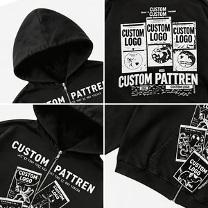 Ropa Urbana, Sudaderas con Estampado de Dibujos Animados, Sudaderas Extra Grandes de Forro Polar para Hombre, Sudadera con Bolsillo y Cremallera Personalizada - Product Image 3