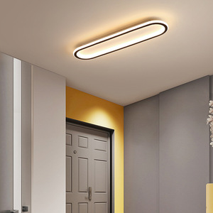Lustre LED elliptique à bande longue, commande tactile, design moderne en aluminium, lumière du jour 6000K, CRI 90 élevé pour chambres à coucher - Product Image 6