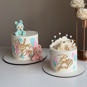 ท็อปเปอร์เค้กอะคริลิค รูปเด็กผู้หญิงหรือเด็กผู้ชาย สีทอง สำหรับตกแต่งงานเลี้ยงฉลองเบบี้ชาวเวอร์  ตกแต่งหน้าเค้ก - Product Image 2