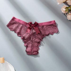 Tanga de Encaje Sexy SMOOTH Plus Size para Mujer, Cintura Baja, Lazo Bonito, Estilo Pure Desire, Bragas para Damas Curvilíneas - Product Image 6