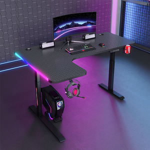 Venta al por mayor de muebles de estación de trabajo comercial ergonómico Oficina Escritorio moderno RGB Led Luces <span class=keywords><strong>Mesa</strong></span> de ordenador para juegos - Product Image 2