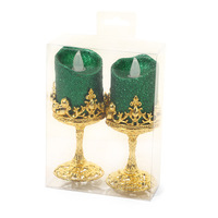Bougies LED sans flamme réutilisables à paillettes dorées, bougies scintillantes à poudre dorée pour la décoration de la maison, les mariages, Halloween