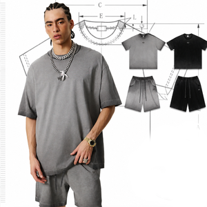 Camiseta holgada de verano hecha de algodón puro con hombros caídos y bordes pulidos, camisa informal de manga corta. - Product Image 1