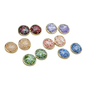 Bukwang Colorful clouds Love button Round Resin stone coat Metal buttons For women's clothing custom buttons