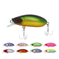 Leurre de pêche artificiel rigide flottant 5cm 9.3g 9 couleurs, type Minnow et Crabkbait, avec yeux 3D, pour la pêche à la truite AJERRY