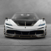 Omcar Ferrari SF90 Generasi Pertama Upgrade M Style Serat Karbon Kering Finishing Poles Lip Spoiler Depan, Diffuser Belakang, Spoiler Body Kit 1