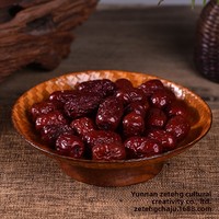 Plateau à fruits en bambou tressé fait main, style japonais, pour fruits secs et collations, avec pieds hauts, dessous de verre rond, Yunnan