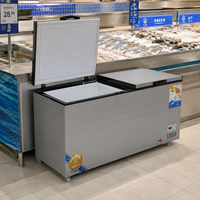 Réfrigérateur horizontal commercial, congélateur coffre à refroidissement direct, température unique, affichage LED, étagères réglables, usage domestique