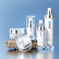 Pot cosmétique de luxe vide 30-120ml 50g 30g avec bouchon blanc sans air, flacon pompe à fond rond pour lotion, emballage pour soins de la peau