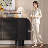 Lemari Pintu Masuk Kayu Hitam Modern Italia Kelas Atas dengan 2 Laci, Dapat Disesuaikan, Furnitur Rumah Penyimpanan Dekoratif Ruang Tamu