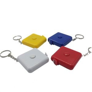 Hot Selling 1.5M <b>Mini</b> Square Keychain Measure Dual <b>Scale</b> Inch Cm Auto Retractable Soft Measuring Tape for Home Use - Product Image 5